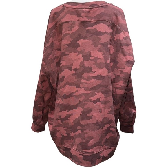 Lululemon - Pink Camo Perfectly Oversized Crew sweatshirt, Size20 women’s - Picture 4 of 13